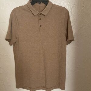 Men's Lululemon Tan Polo Shirt Medium slim fit